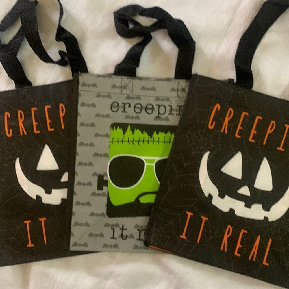 Halloween Trick or Treat Plastic Bags Set of 3